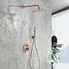 Ensemble de douche CURVED à encastrer - mitigeur monocommande Or rose brosséChroméNoir matCanon de fusilOr brosséOr rose brossé E