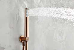 Ensemble de douche CURVED à encastrer - mitigeur monocommande Or rose brosséChroméNoir matCanon de fusilOr brosséOr rose brossé E