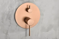 Ensemble de douche CURVED à encastrer - mitigeur monocommande Or rose brosséChroméNoir matCanon de fusilOr brosséOr rose brossé E