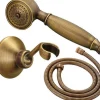 Ensemble de douche en laiton antique avec support de douche et flexible de douche de 1,5 m (ensemble de douche antique)