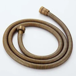 Ensemble de douche en laiton antique avec support de douche et flexible de douche de 1,5 m (ensemble de douche antique)