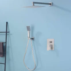 Ensemble de douche encastré mécanique 2 voies SKY BATH nickel brossé Inox S304 série DREAM
