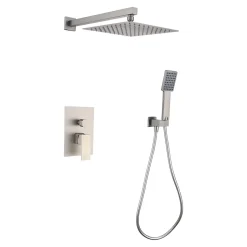 Ensemble de douche encastré mécanique 2 voies SKY BATH nickel brossé Inox S304 série DREAM