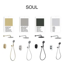 Ensemble de douche encastré mécanique 2 voies SKY BATH nickel brossé Inox S304 série SOUL