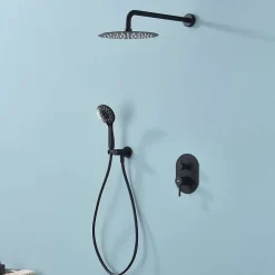 Ensemble de douche encastré mécanique 2 voies SKY BATH noir mat PVD Inox S304 série SOUL