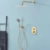 Ensemble de douche encastré mécanique 2 voies SKY BATH or brossé PVD Inox S304 série SOUL