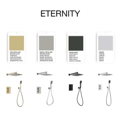 Ensemble de douche encastré thermostatique 2 voies SKY BATH noir mat PVD série ETERNITY