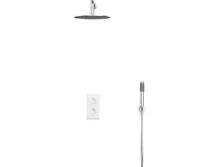 Ensemble de douche encastrable avec mitigeur thermostatique - Couleur nickel brossé - TIMAVO
