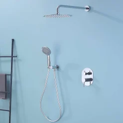 Ensemble de douche encastré mécanique 2 voies SKY BATH chromé Inox S304 série SOUL