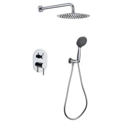Ensemble de douche encastré mécanique 2 voies SKY BATH chromé Inox S304 série SOUL