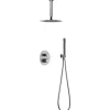 Ensemble de douche Plafond TOUCHER à encastrer - Mitigeur thermostatique Nickel brossé Ensemble encastré douchette + tête de douc