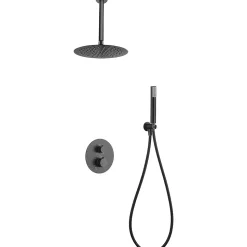 Ensemble de douche Plafond TOUCHER à encastrer - Mitigeur thermostatique Canon de fusil Ensemble encastré douchette + tête de dou