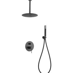 Ensemble de douche Plafond TOUCHER à encastrer - Mitigeur monocommande Canon de fusil Ensemble encastré douchette + tête de douch
