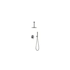 Ensemble de douche Plafond TOUCHER à encastrer - Mitigeur monocommande Or rose brossé Ensemble encastré douchette + tête de douch