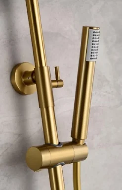 Ensemble de douche thermostatique LINE - Rose brossé