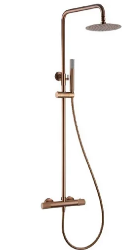 Ensemble de douche thermostatique LINE - Rose brossé