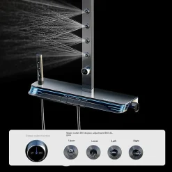 Ensemble de douche thermostatique intelligent Kleenmac avec affichage numérique modèle Escalus 52 x 15 cm Ref KISB5215B4