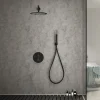 Ensemble de douche TOUCHER à encastrer - Mitigeur thermostatique Noir (mat) Ensemble encastré douchette + tête de douche
