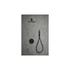 Ensemble de douche TOUCHER à encastrer - Mitigeur thermostatique Nickel brossé Ensemble encastré douchette + tête de douche