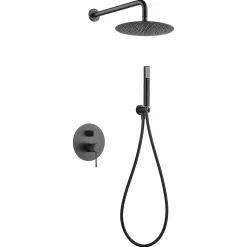 Ensemble de douche TOUCHER à encastrer - Mitigeur monocommande Canon de fusil Ensemble encastré douchette + tête de douche