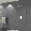 Ensemble de douche TOUCHER à encastrer - Mitigeur thermostatique Chromé Brillant Ensemble encastré douchette + tête de douche