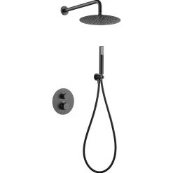 Ensemble de douche TOUCHER à encastrer - Mitigeur thermostatique Canon de fusil Ensemble encastré douchette + tête de douche