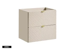 Ensemble de meuble de salle de bain - 60 cm - avec plan - avec colonne - 2 tiroirs - DANO
