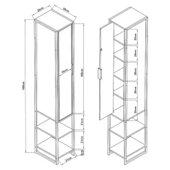 Ensemble de meubles de salle de bain 4 pièces Namsskogan effet noyer noir en.casa