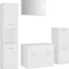 Ensemble de meubles de salle de bain - vidaXL - 3070910 - Blanc - Bois d'ingénierie - Rangement spacieux