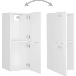 Ensemble de meubles de salle de bain - vidaXL - 3070910 - Blanc - Bois d'ingénierie - Rangement spacieux