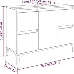 Ensemble de meubles de salle de bain 3 pcs Chêne fumé vidaXL