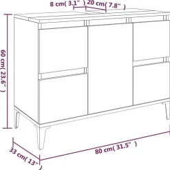 Ensemble de meubles de salle de bain 3 pcs Chêne fumé vidaXL