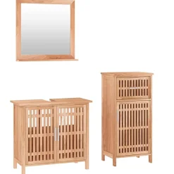 Ensemble de meubles de salle de bain 3 pcs Bois massif de noyer vidaXL