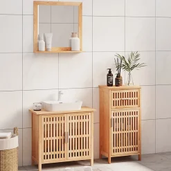 Ensemble de meubles de salle de bain 3 pcs Bois massif de noyer vidaXL
