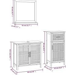 Ensemble de meubles de salle de bain 3 pcs Bois massif de noyer vidaXL