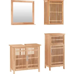 Ensemble de meubles de salle de bain 4 pcs Bois massif de noyer vidaXL