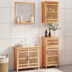 Ensemble de meubles de salle de bain 4 pcs Bois massif de noyer vidaXL