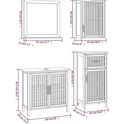 Ensemble de meubles de salle de bain 4 pcs Bois massif de noyer vidaXL