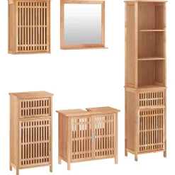 Ensemble de meubles de salle de bain 5 pcs bois massif de noyer vidaXL