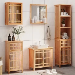 Ensemble de meubles de salle de bain 5 pcs bois massif de noyer vidaXL