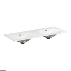 Ensemble de meubles sous vasque - 120 cm - avec Vasque - Cube et Colonnes - Miroirs LED - WOTANIA