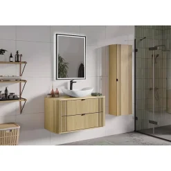 Ensemble de salle de bain KORI : meuble sous vasque 100cm et plan vasque