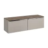 Ensemble de salle de bain VANTA taupe : meuble sous vasque 160cm et plan vasque