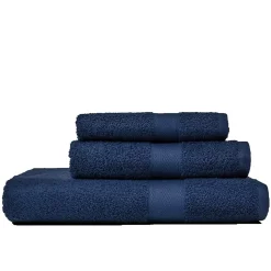 Ensemble De Serviettes Éponge Bleue Meuble De Salle De Bain Invité + Visage + Serviette