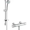 Ensemble douche HANSGROHE Croma 100 + mitigeur thermostatique Ecostat Comfort + Barre de douche 65 cm