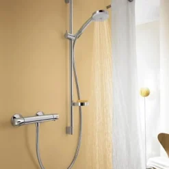 Ensemble douche HANSGROHE Croma 100 + mitigeur thermostatique Ecostat Comfort + Barre de douche 65 cm