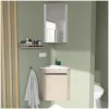 Ensemble lave-mains angle suspendu SKINO avec robinet et armoire d'angle