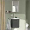 Ensemble lave-mains angle suspendu SKINO avec robinet et armoire d'angle