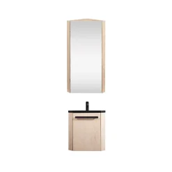 Ensemble lave-mains angle SKINO avec robinet et armoire