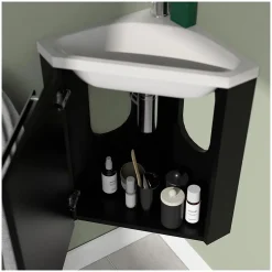 Ensemble lave-mains d'angle SKINO + vasque + armoire de toilette